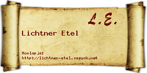 Lichtner Etel névjegykártya